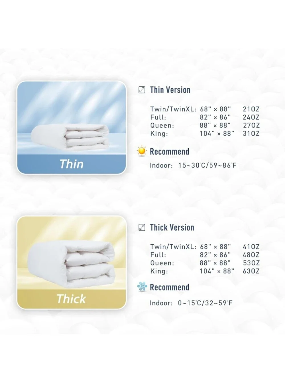 sunflower Down Alternative King Size Lightweight 100% Cotton Shell Bedding King